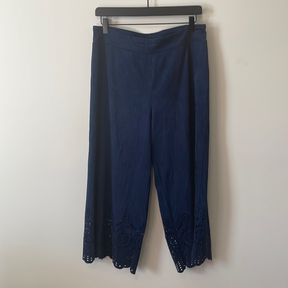 Soft Surroundings Suede Capri Pants Flared